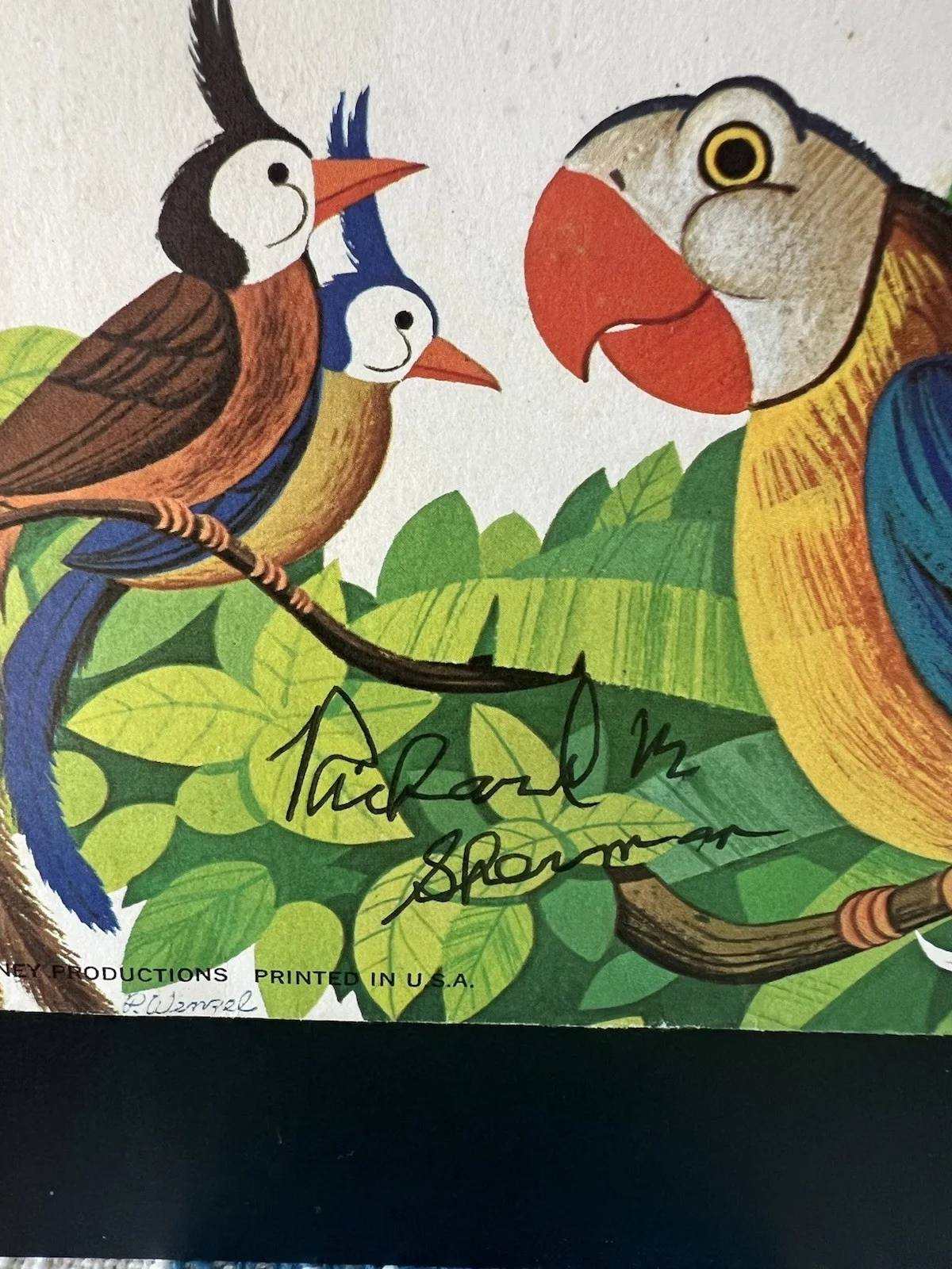 Walt Disney Enchanted Tiki Room Vinyl Cover Signed By Richard Sherman Composer, изображение 2