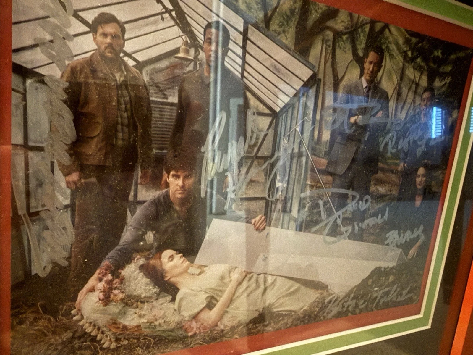Cast Signed Photo Plus OOAK Prop Key from NBCs Grimm In Custom Red Frame, image 4