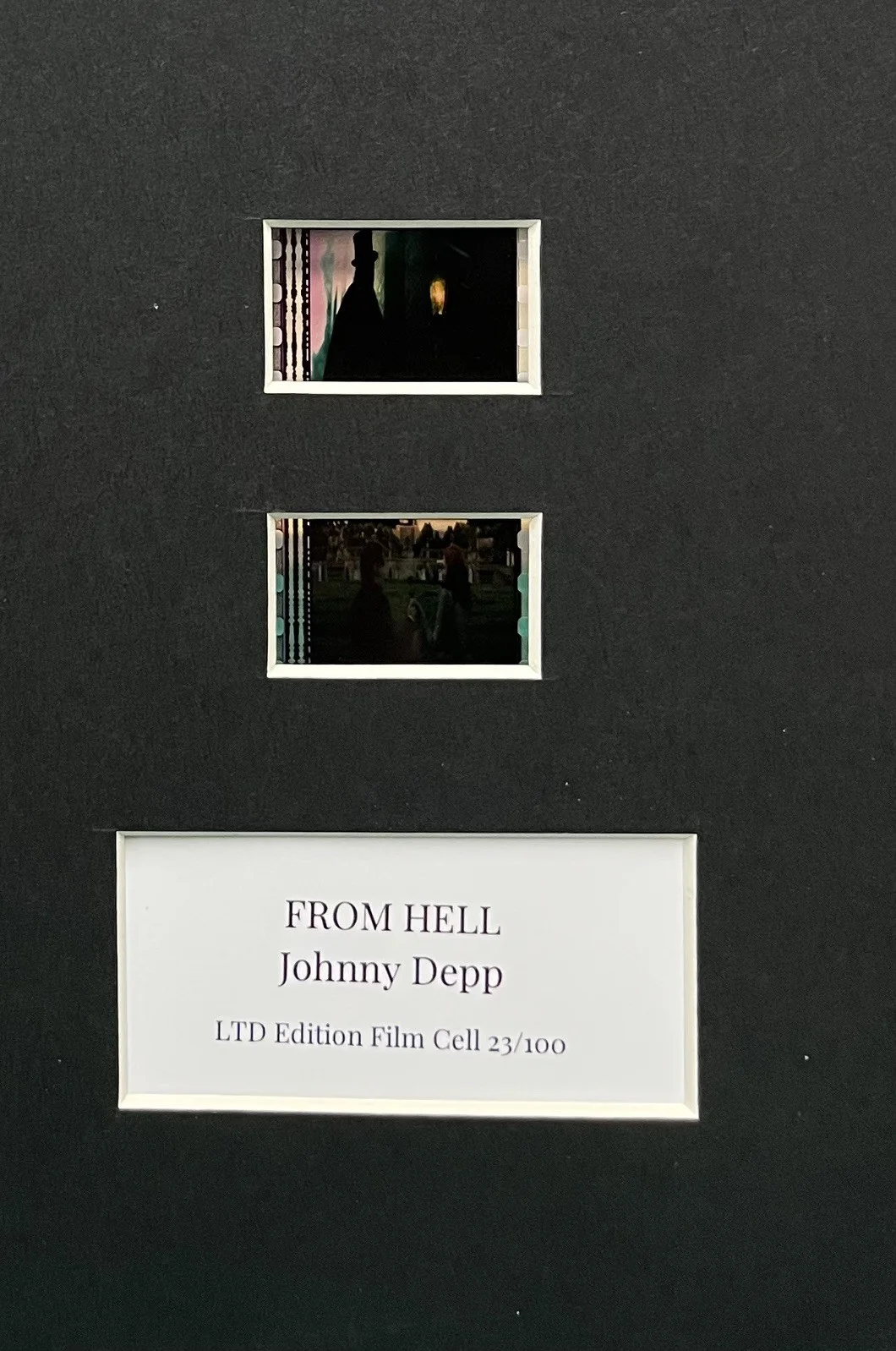 FROM HELL. Johnny Depp. 35mm Film Cell Mounted Display, image 2