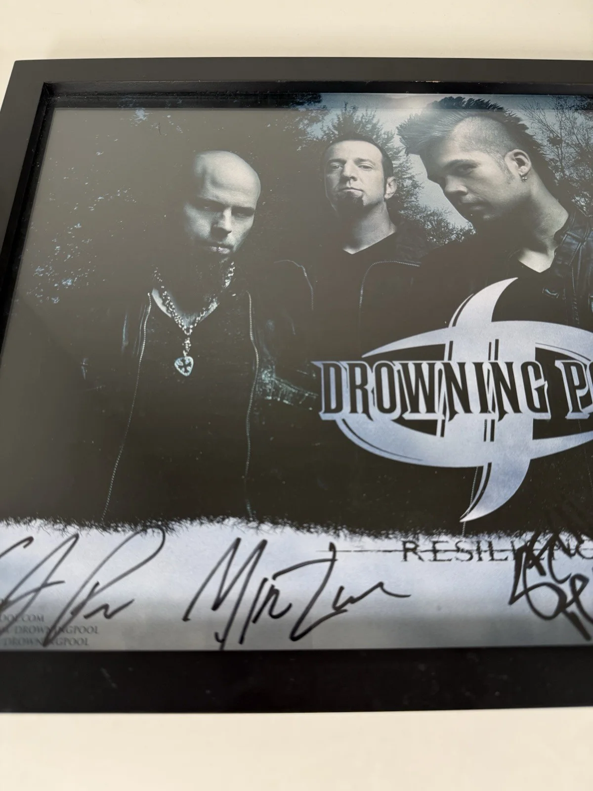'Drowning Pool' Band Hand Signed Resilience Promo Flat 14"X18" Framed Photo, изображение 4