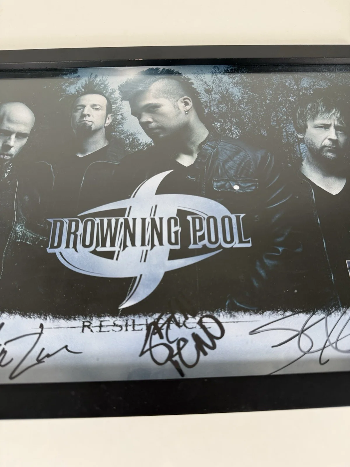'Drowning Pool' Band Hand Signed Resilience Promo Flat 14"X18" Framed Photo, изображение 5