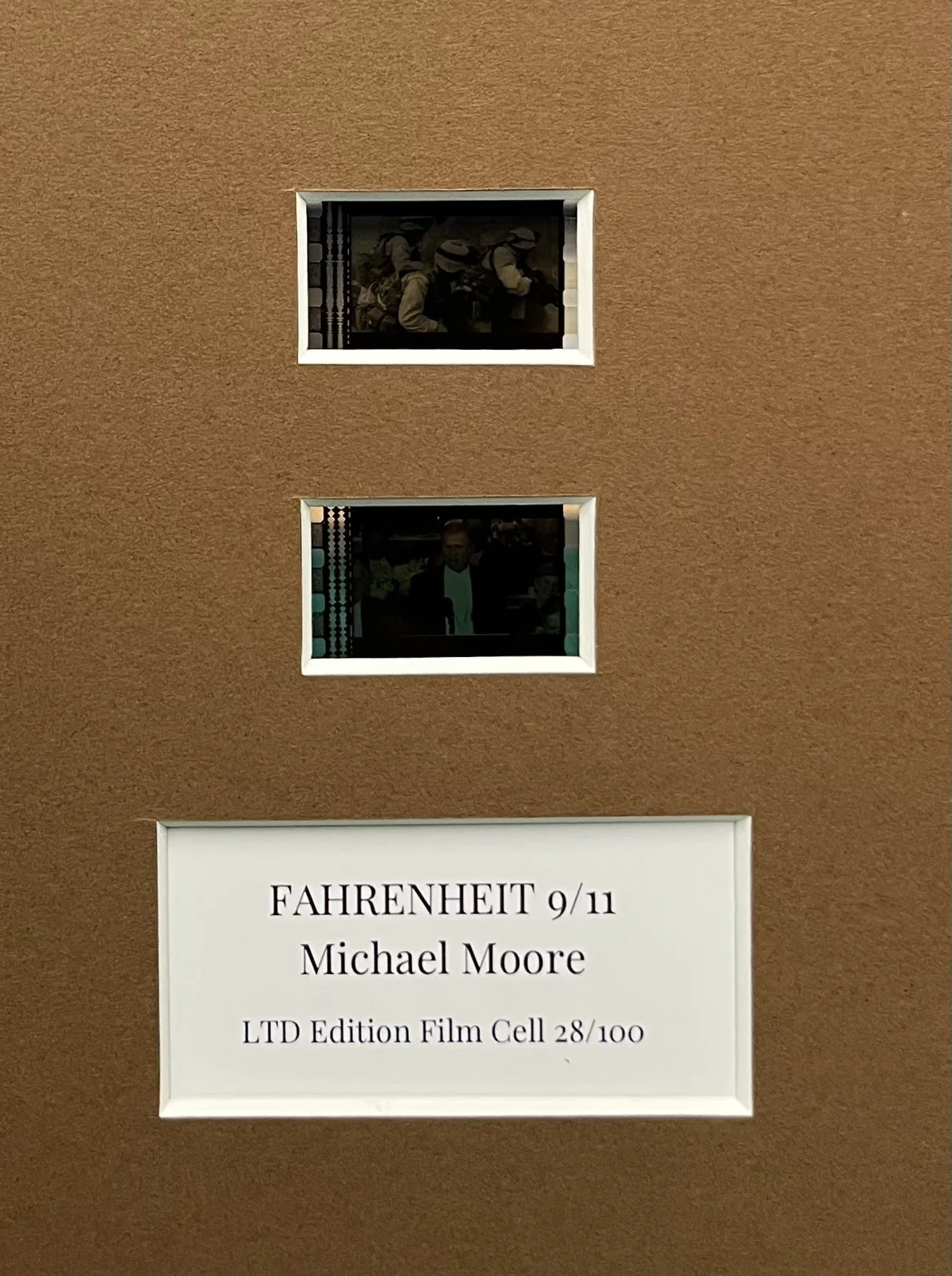 FARENHEIT 9/11. 35mm Film Cell Mounted Display, изображение 3