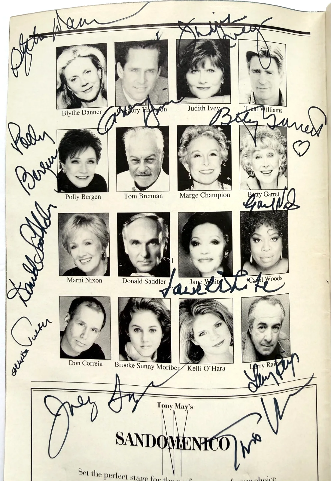 CAST — RARE "FOLLIES" 10 CAST SIGNATURES & TICKET 2001 PLAYBILL THE BELASCO THEATRE, изображение 2