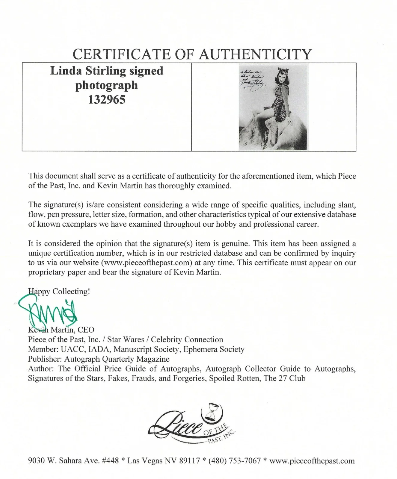 linda stIrling — Linda Stirling signed as "Tiger Woman" 8x10 with UACC COA + Zorro's Black Whip, изображение 3