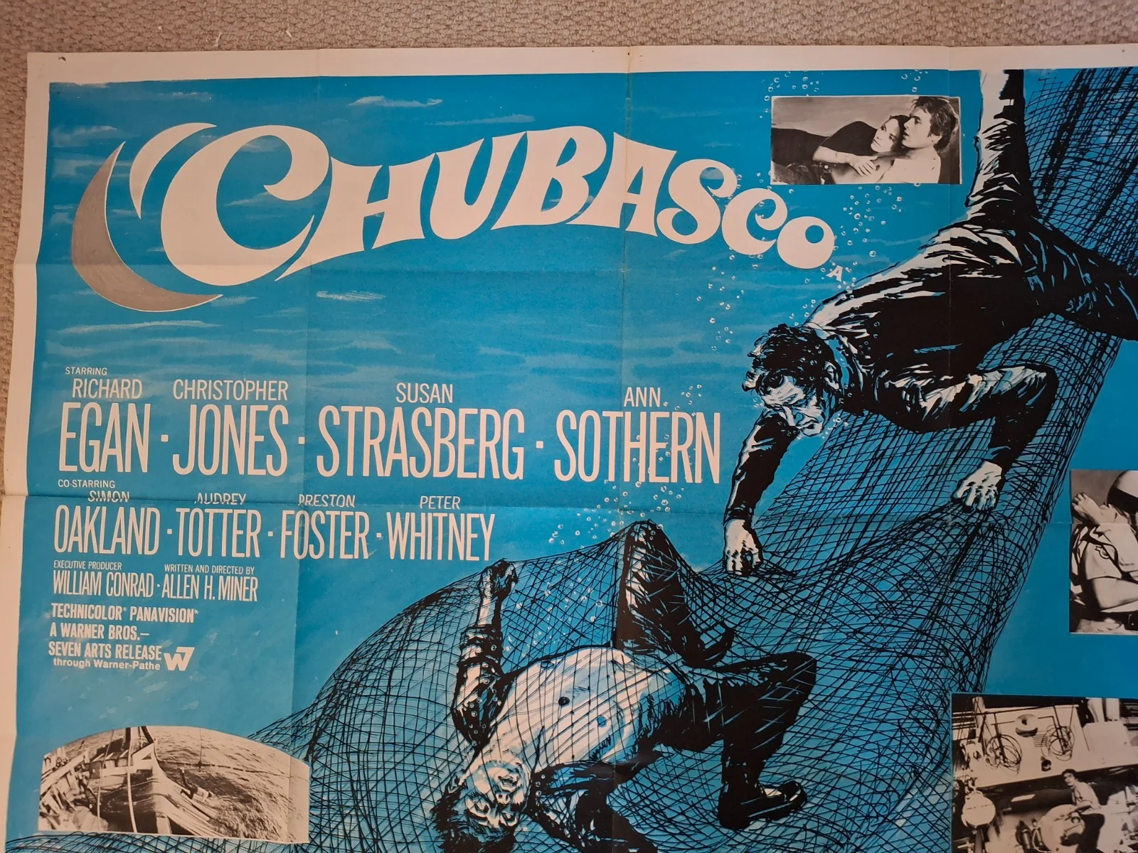 CHUBASCO Original Rare Film Cinema Movie Quad Poster Richard Egan, изображение 2