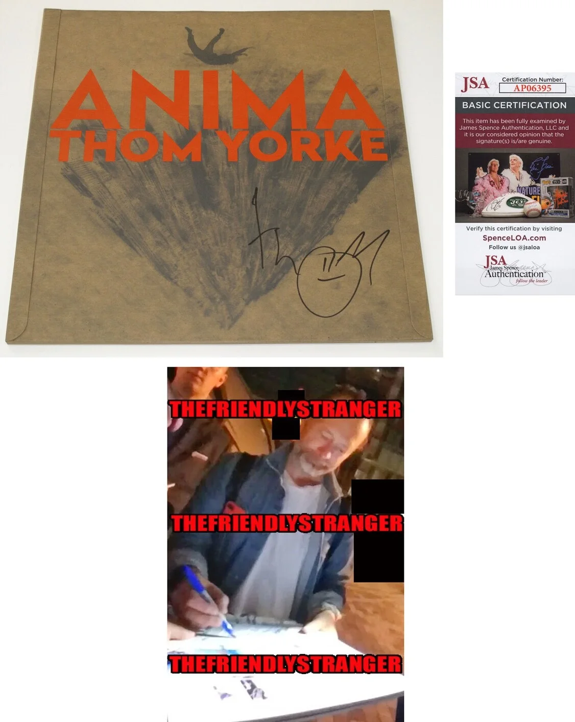 THOM YORKE — THOM YORKE signed Autographed "ANIMA" VINYL ALBUM COVER d PROOF Radiohead JSA