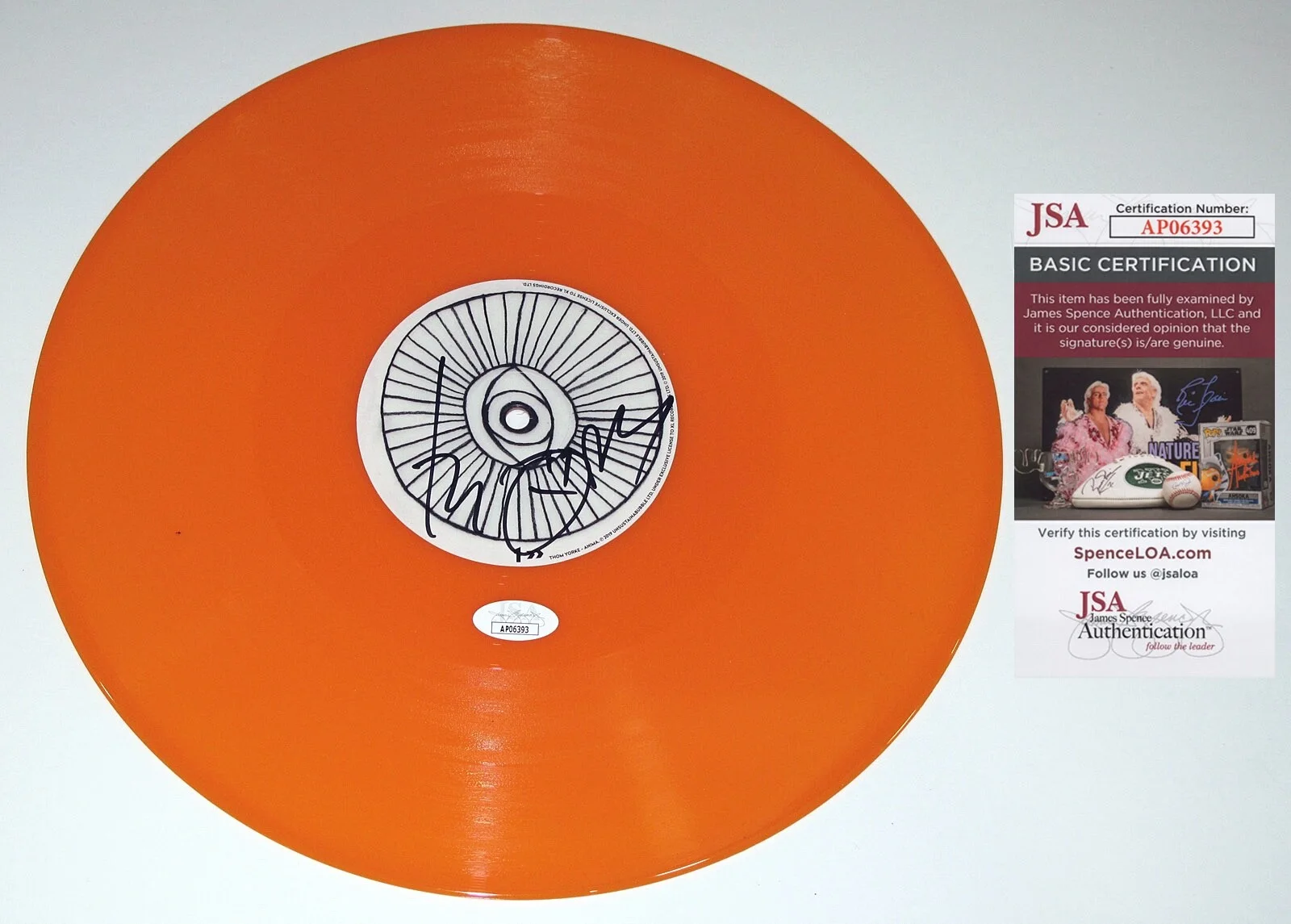 THOM YORKE — THOM YORKE signed Autographed "ANIMA" ORANGE VINYL RECORD c PROOF Radiohead JSA, image 3