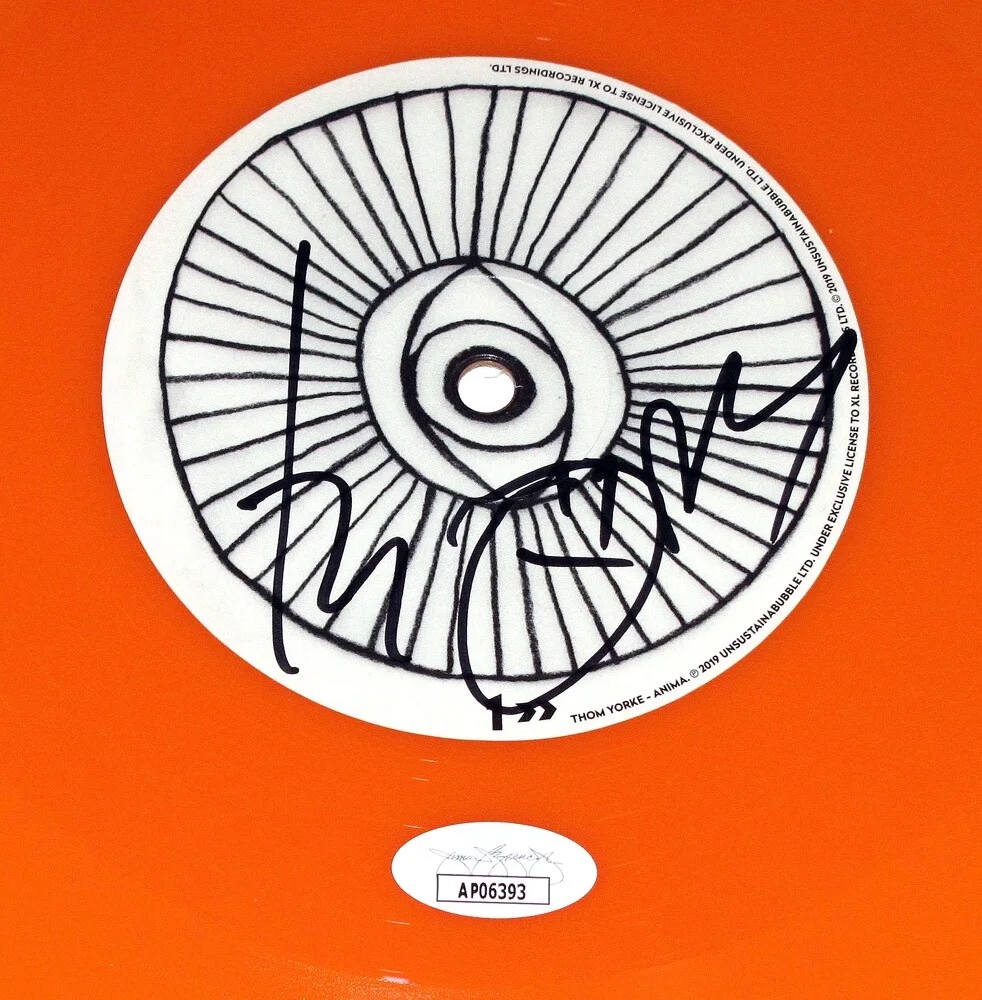 THOM YORKE — THOM YORKE signed Autographed "ANIMA" ORANGE VINYL RECORD c PROOF Radiohead JSA, image 4