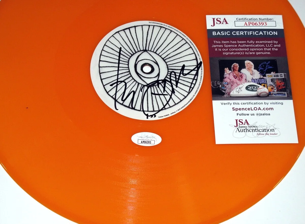 THOM YORKE — THOM YORKE signed Autographed "ANIMA" ORANGE VINYL RECORD c PROOF Radiohead JSA, image 5