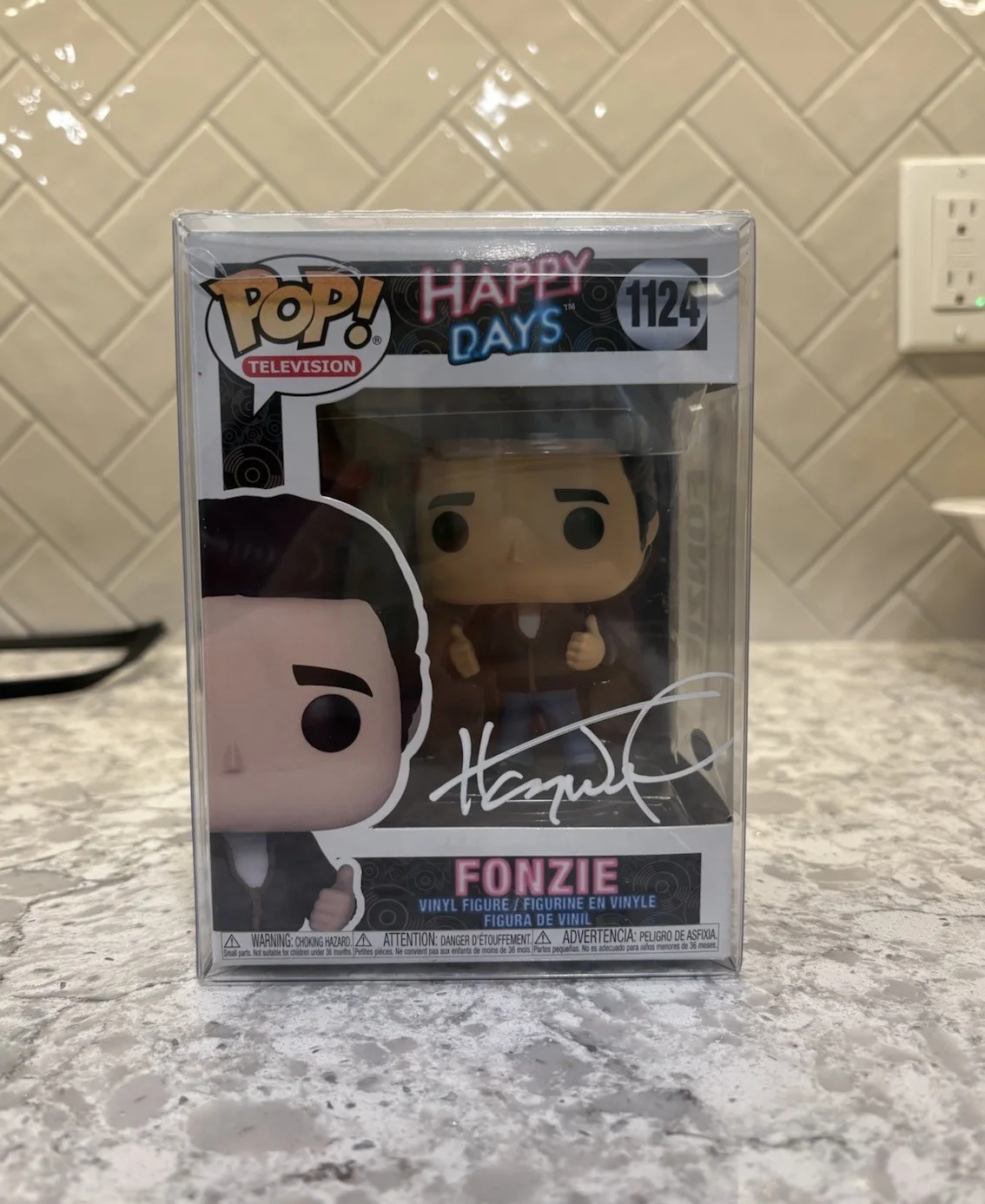Signed Authentic Happy Days Fonzie Funko Pop #1124 Autographed By Henry Winkler, изображение 2