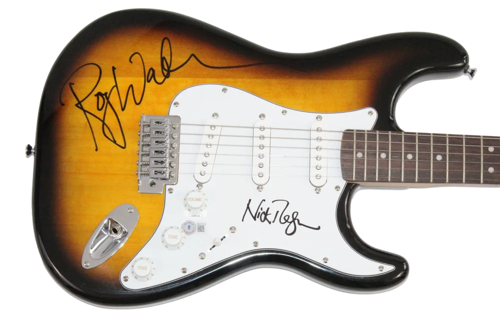 Nick Mason, Roger Waters — Roger Waters & Nick Mason Signed Autograph Guitar - Pink Floyd w/ Beckett COA, image 2