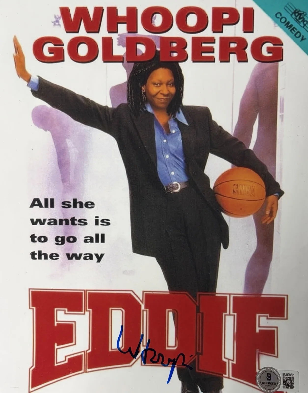 WHOOPI GOLDBERG — WHOOPI GOLDBERG SIGNED AUTOGRAPH EDDIE 8x10 PHOTO BECKETT BAS COA