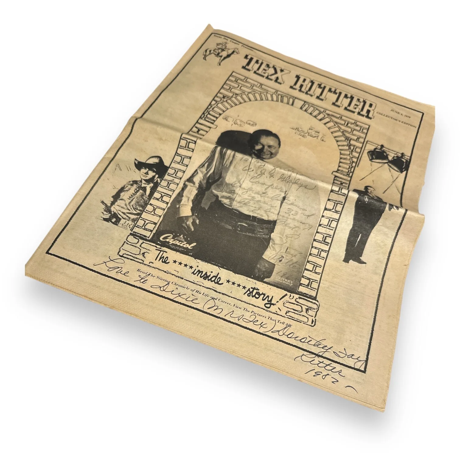 Dorothy Fay Ritter Signed Autograph Tex Ritter: Inside Story Fan Club Newspaper, изображение 2