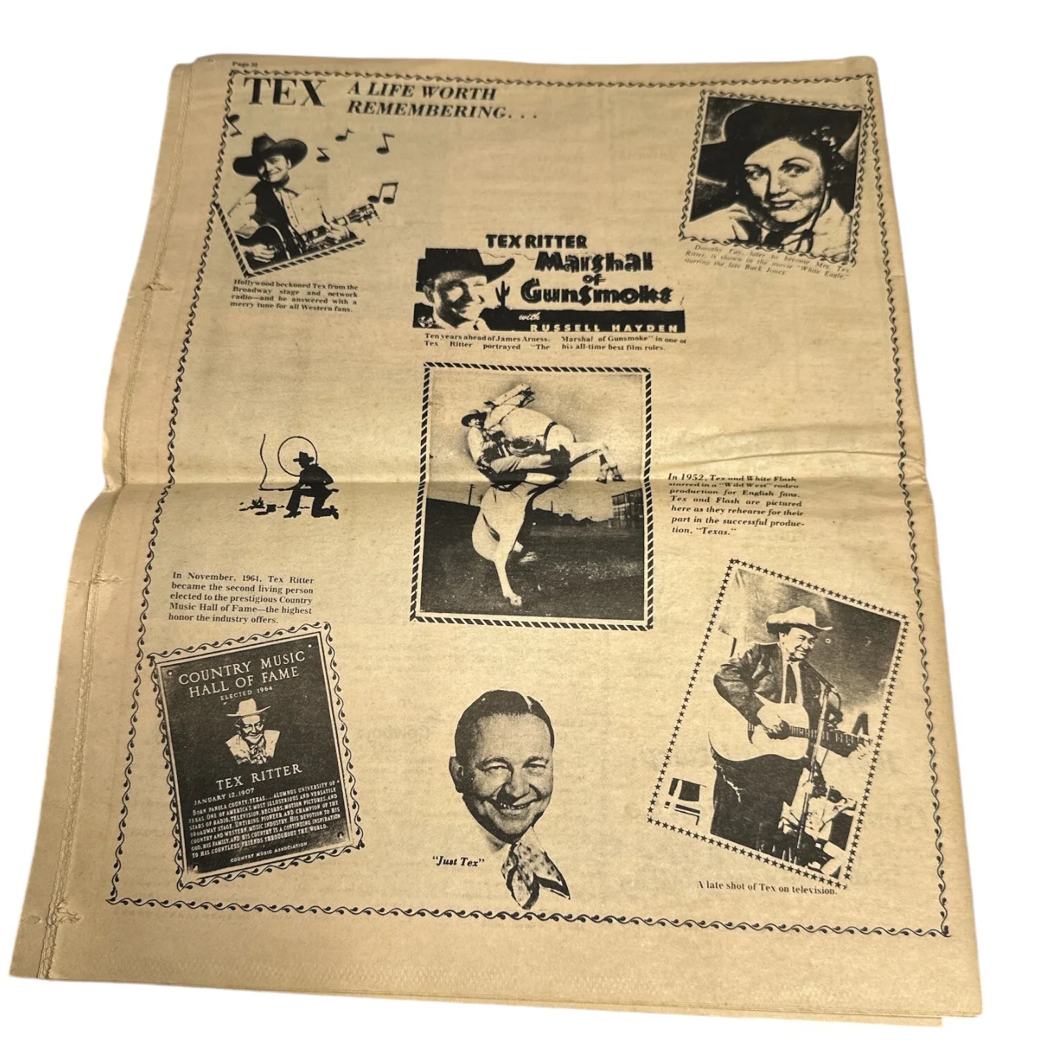 Dorothy Fay Ritter Signed Autograph Tex Ritter: Inside Story Fan Club Newspaper, изображение 5
