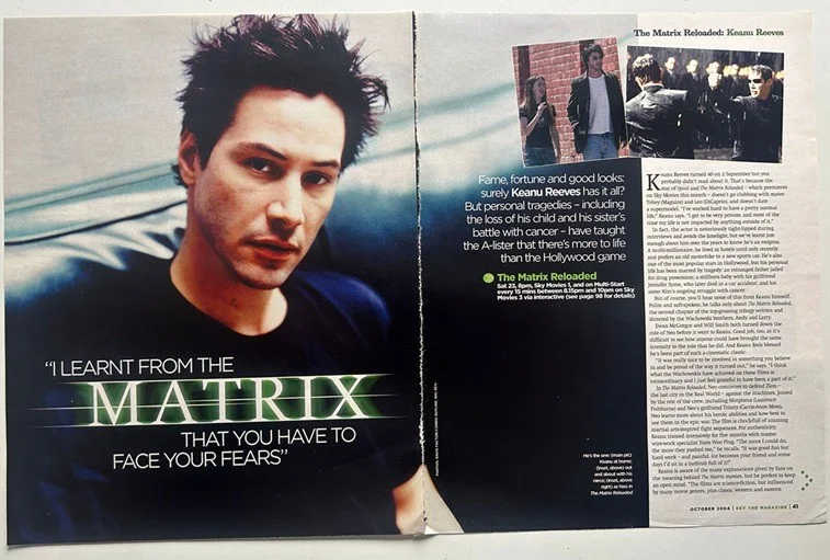 KEANU REEVES - 2004 Full page UK magazine poster, изображение 2