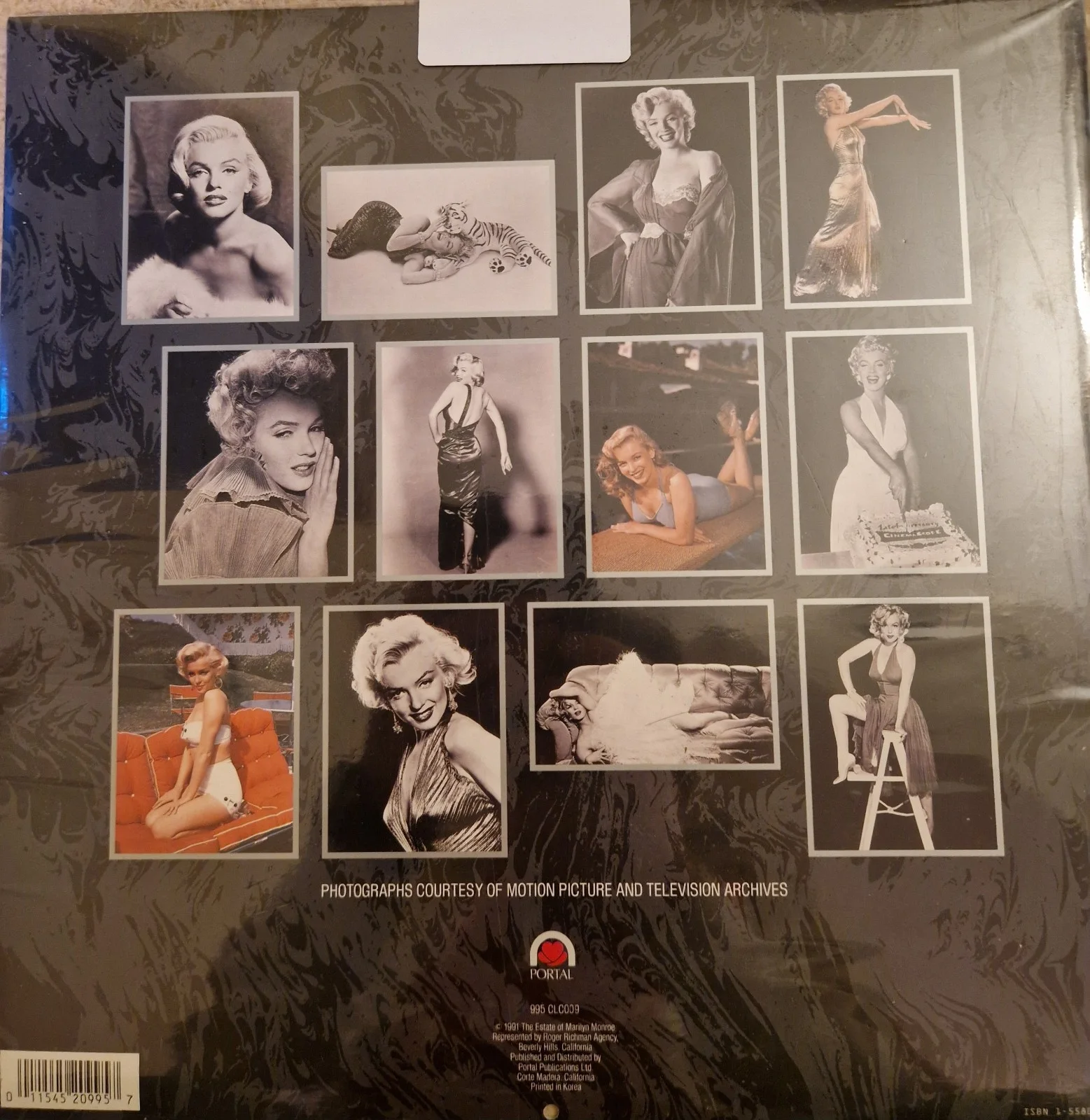 Marilyn Monroe portal 16 month Calendar 1992 - New And Sealed, image 2