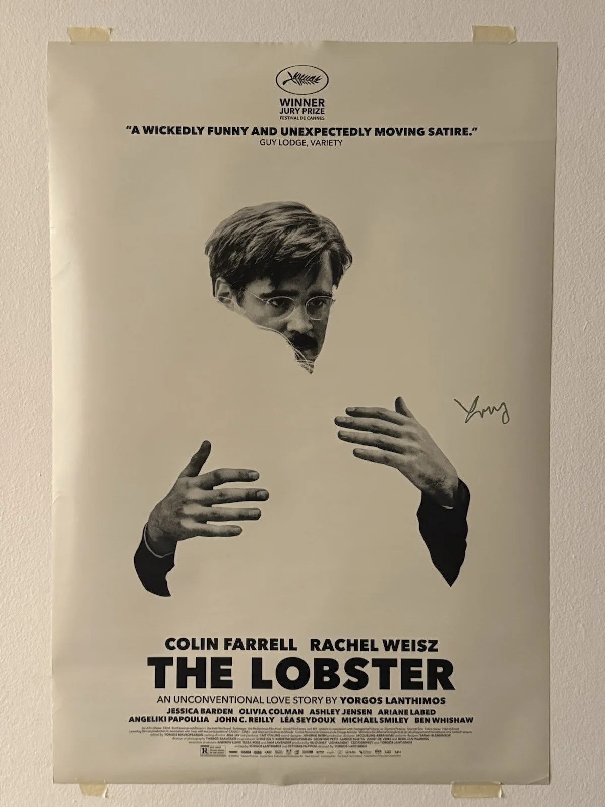 The Lobster Original Poster Signed By Yorgos Lanthimos A24 SWAU COA, image 2