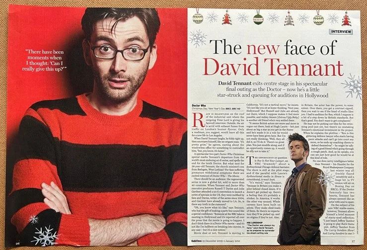 DAVID TENNANT - 2010 Full page UK magazine poster DOCTOR WHO, изображение 2