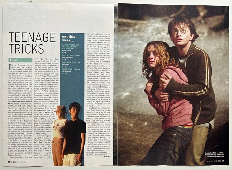 DANIEL RADCLIFFE & EMMA WATSON - 2004 Full page UK magazine poster HARRY POTTER, изображение 2
