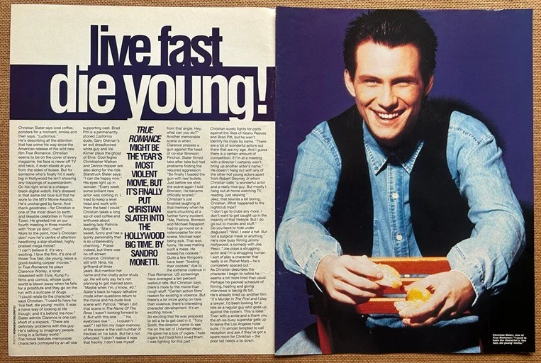 CHRISTIAN SLATER - 1993 full page UK magazine poster, image 2
