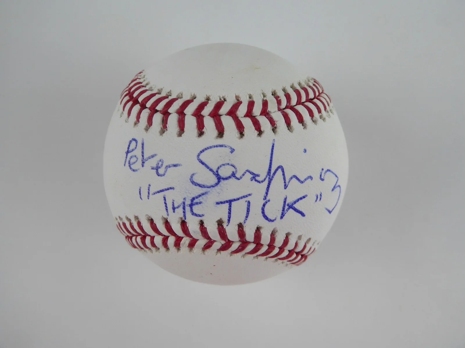Peter Serafinowicz — Peter Serafinowicz Signed Baseball Actor The Tick Star Wars Darth Maul JSA COA, image 2
