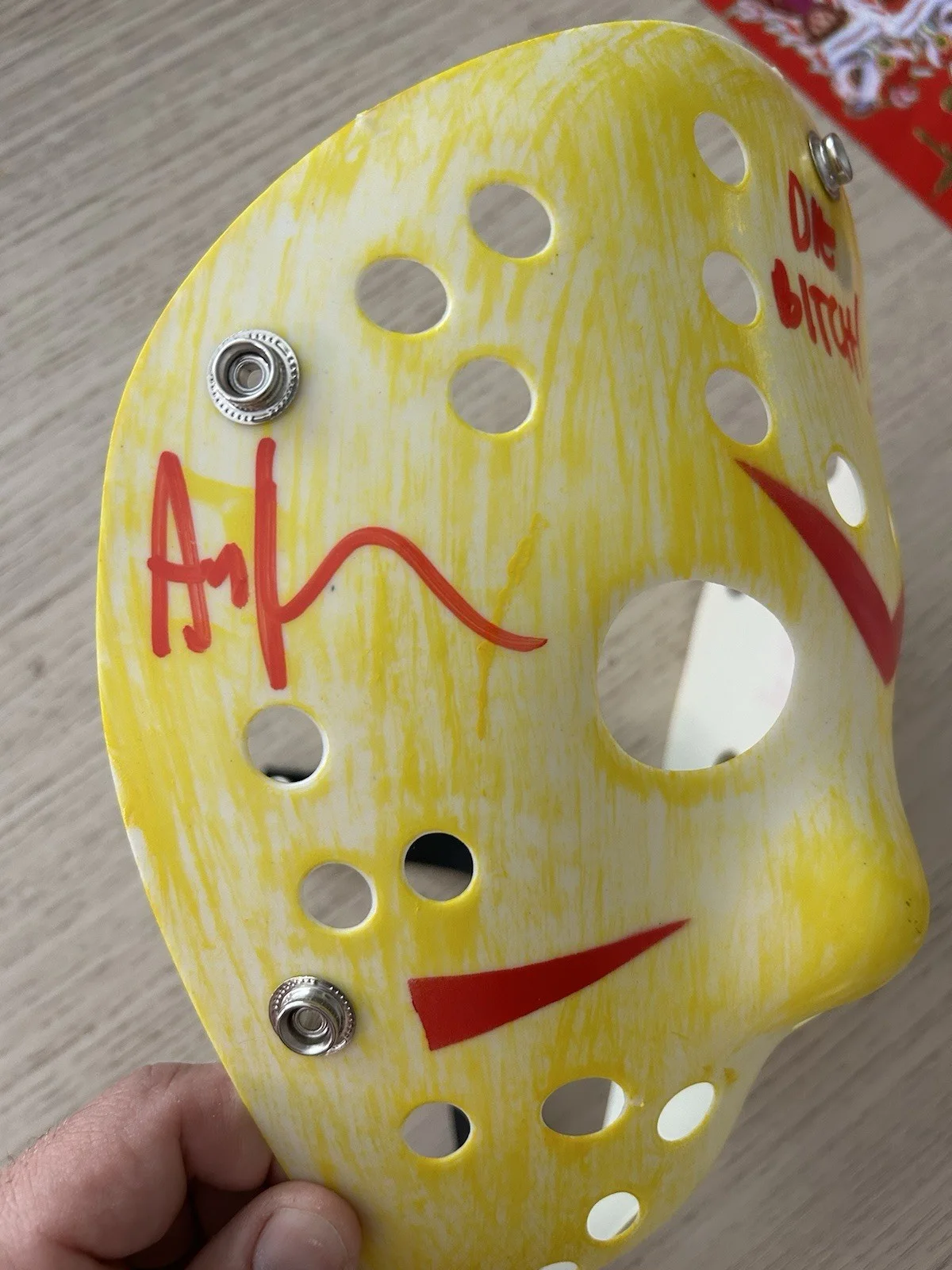 Ari Lehman — Ari Lehman Friday The 13th Autographed with 2 Inscriptions Mask Beckett Holo, image 2