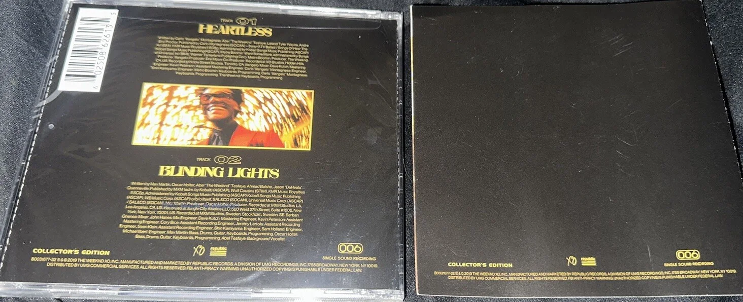 RARE The Weeknd SIGNED AUTOGRAPH Collectors CD 14 HEARTLESS BLINDING LIGHTS, изображение 2