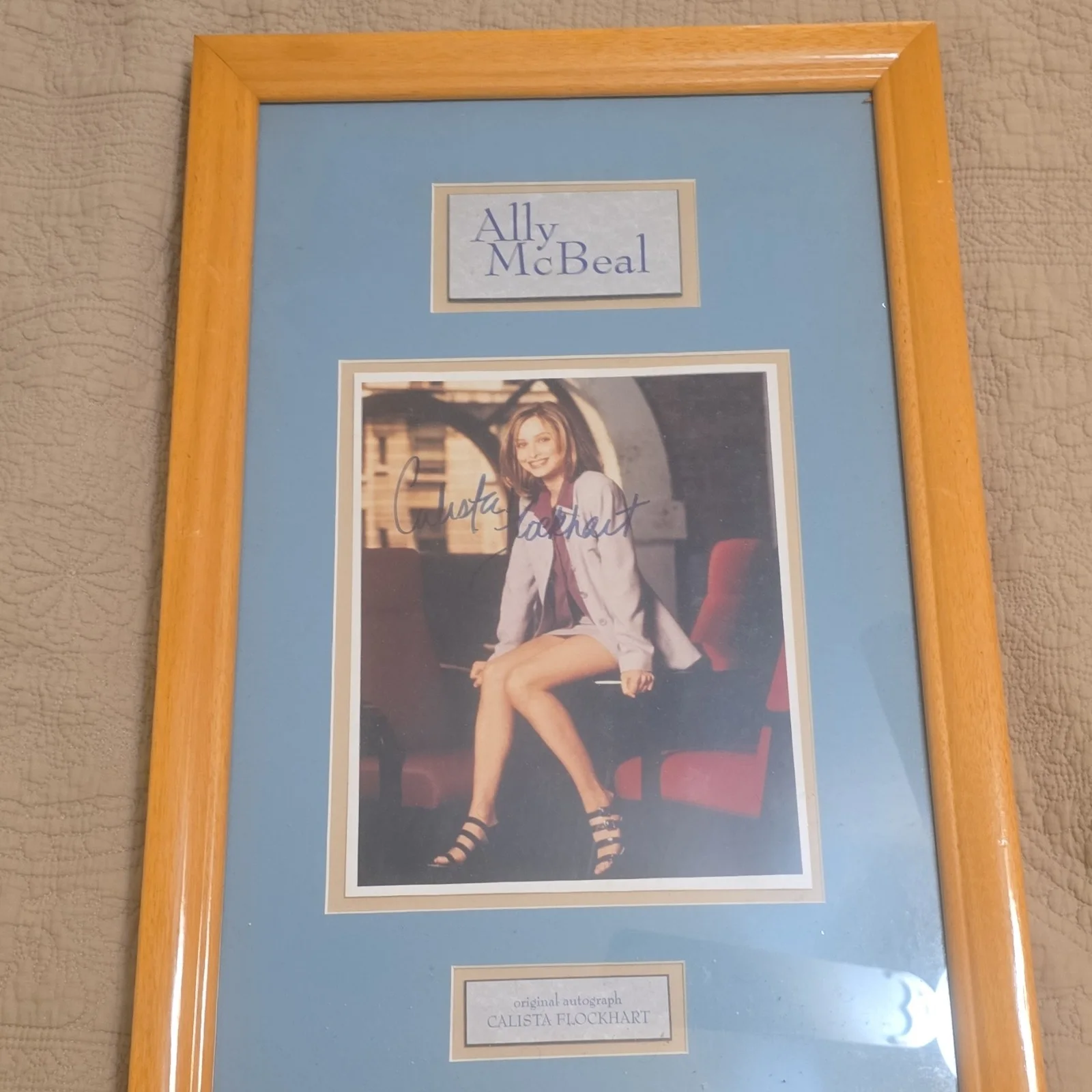 Calista Flockhart — Ally McBeal Original Autographed Photo Signed by Calista Flockhart Framed
