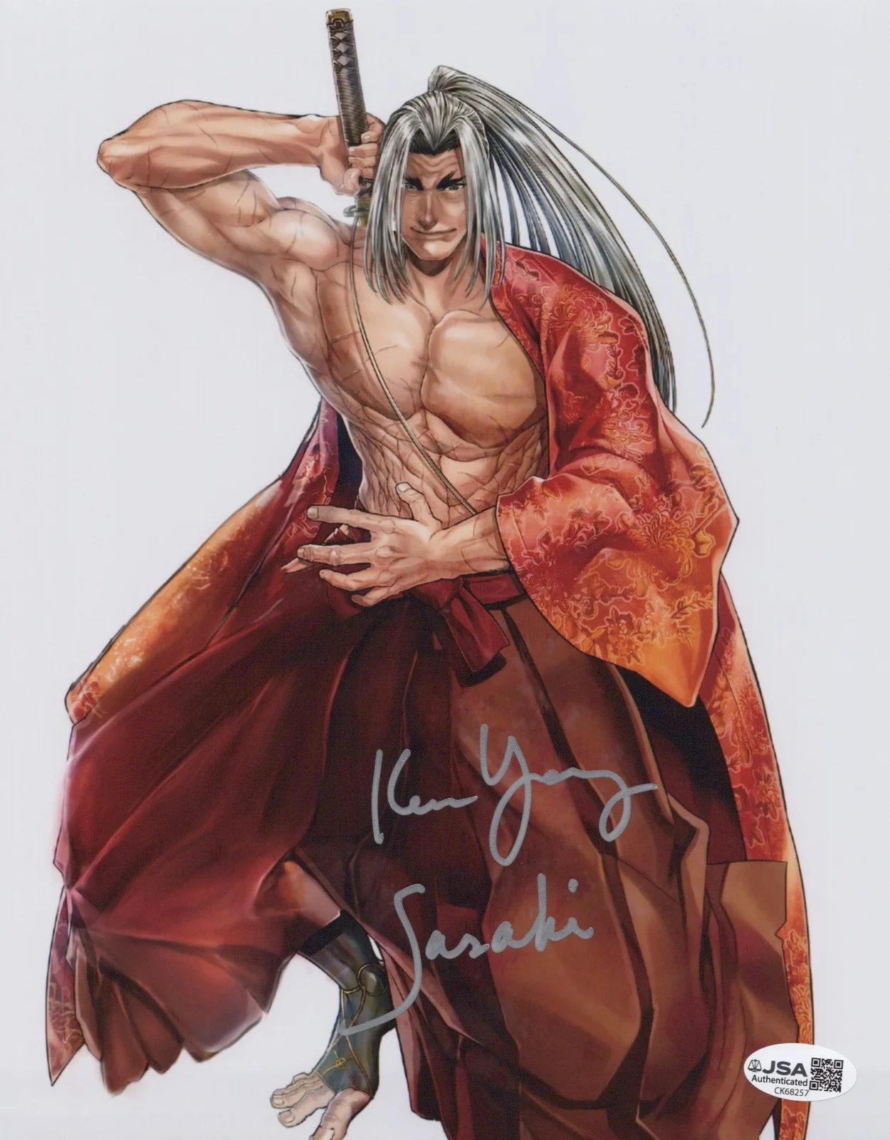 Keone Young — Record of Ragnarok 8x10 photo of Sasaki Kojiro signed by Keone Young JSA COA