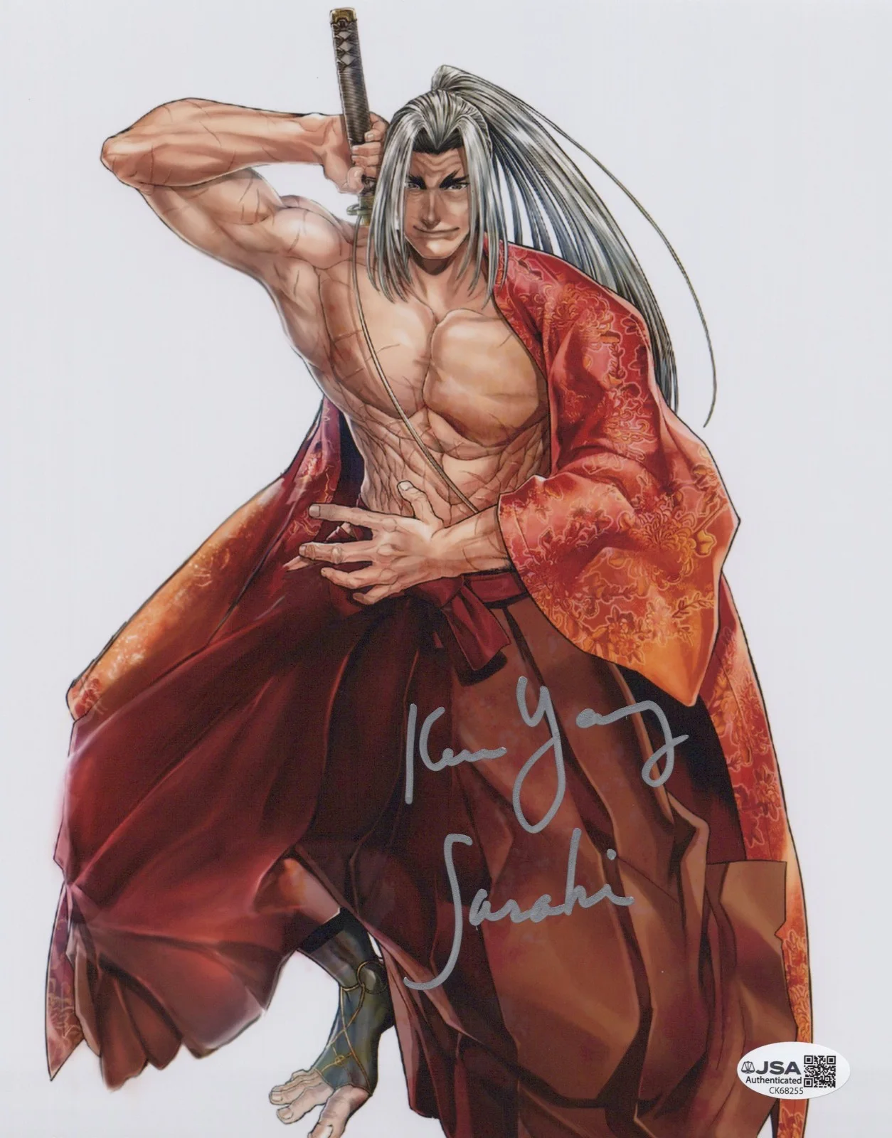 Keone Young — Record of Ragnarok 8x10 photo of Sasaki Kojiro signed by Keone Young JSA COA