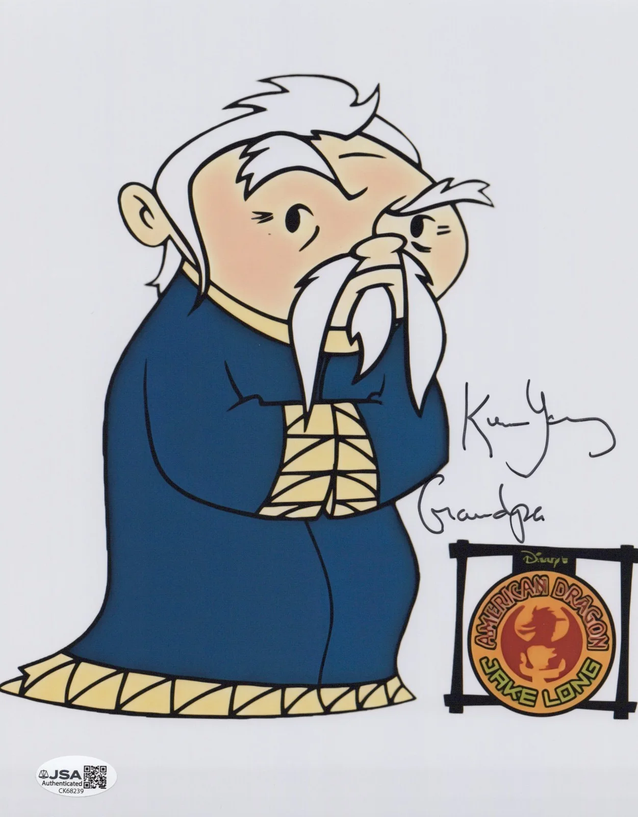 Keone Young — American Dragon: Jake Long 8x10 photo of Grandpa signed by Keone Young JSA COA
