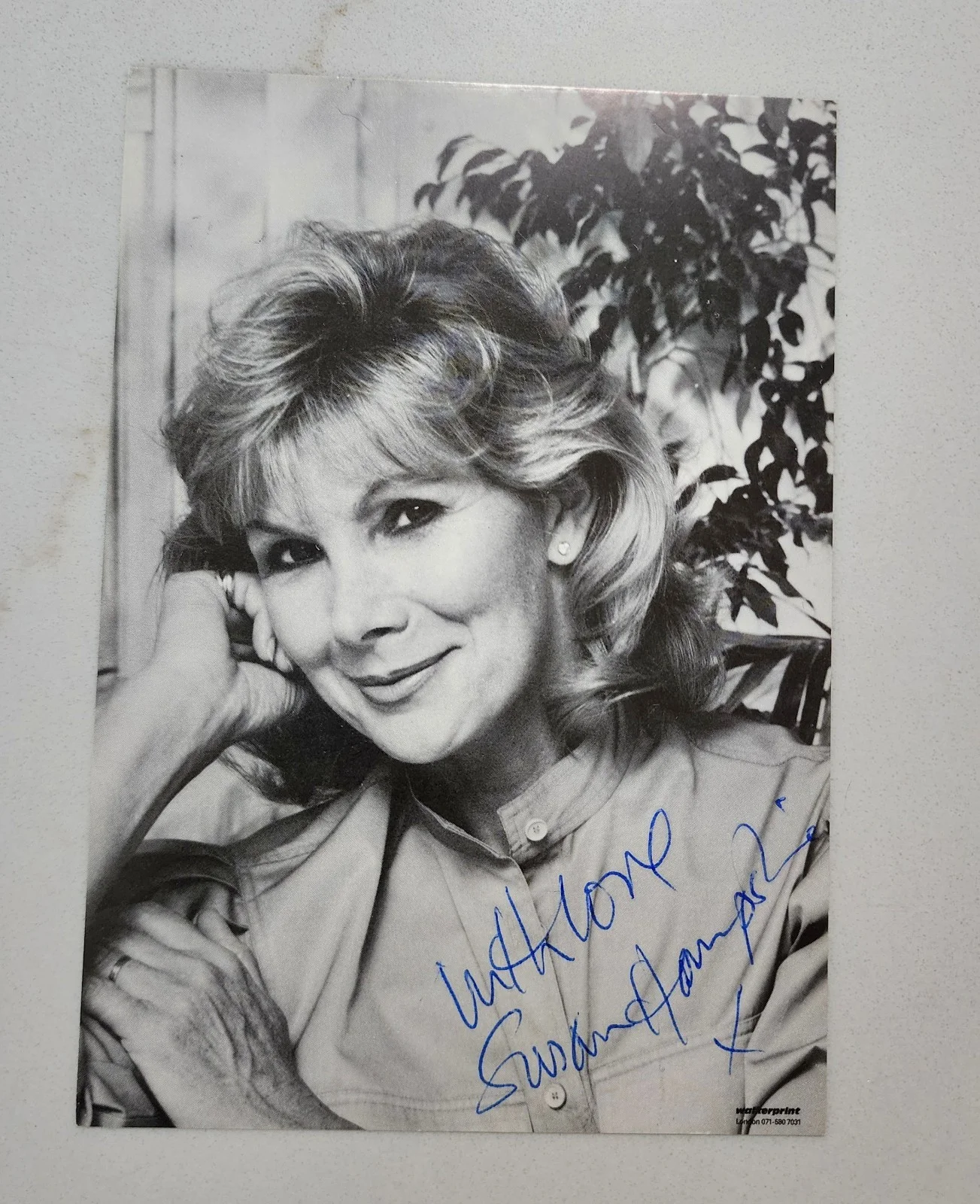 2- Autographed By Susan Hampshire With Love 4 X 6 Photo & 4 !/4 X 6" Card, изображение 2