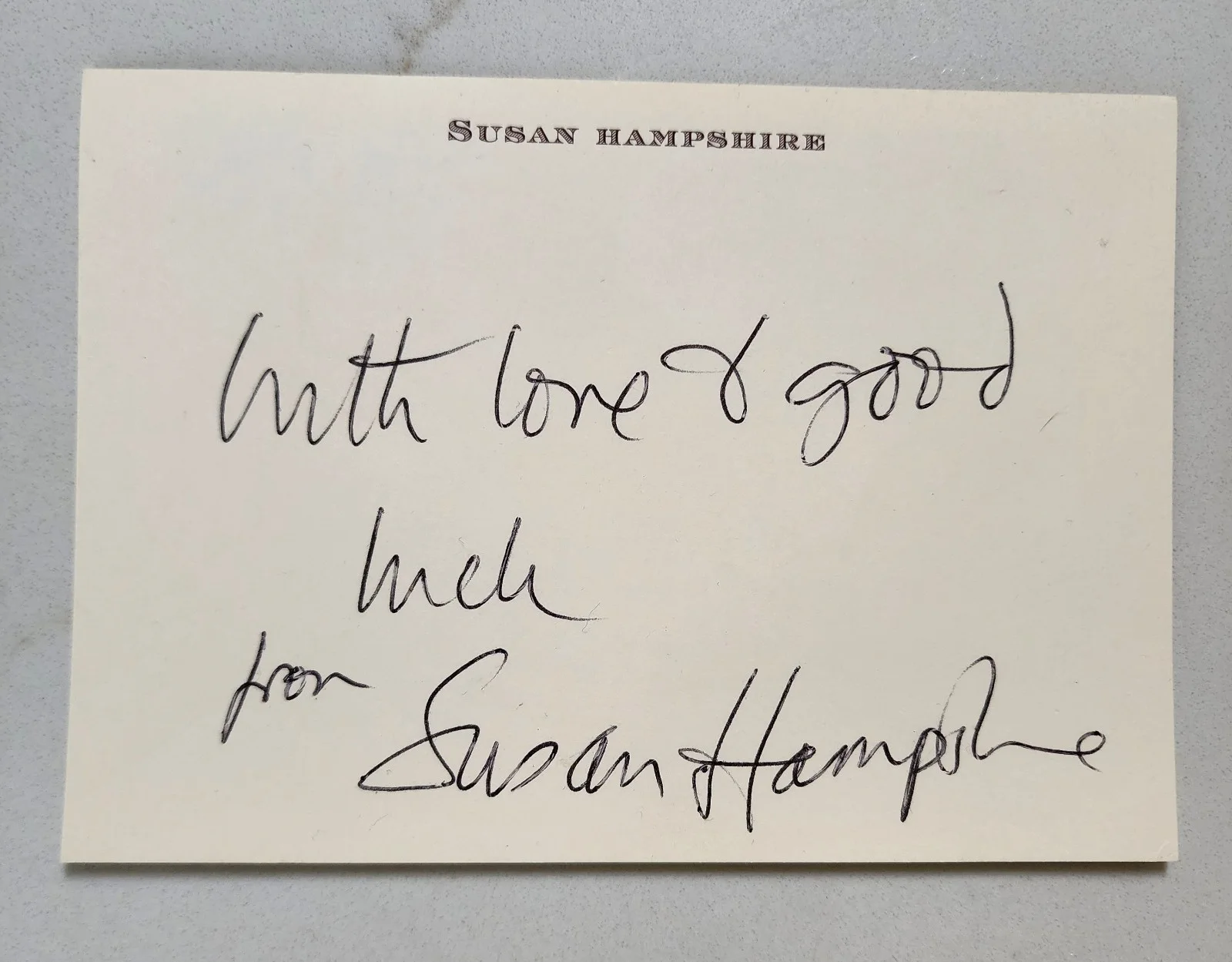 2- Autographed By Susan Hampshire With Love 4 X 6 Photo & 4 !/4 X 6" Card, изображение 3