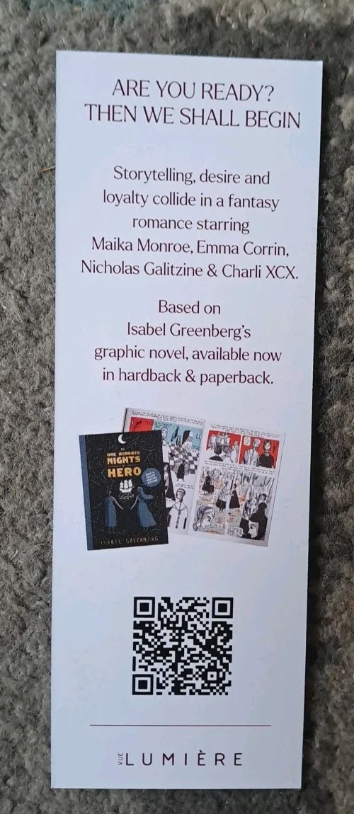 100 Nights Hero (2026 Film Promotional Bookmark) Isabel Greenberg Charlie XCX, изображение 2