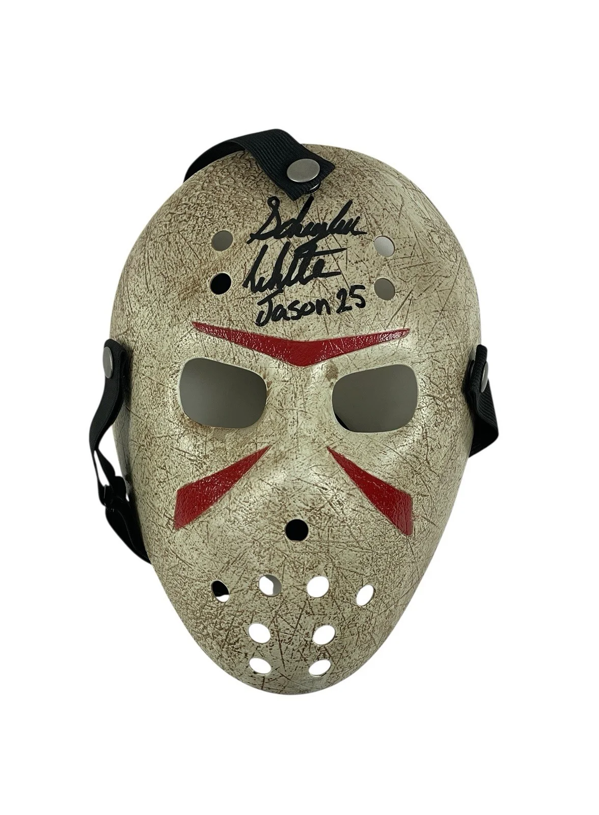 Schuyler White — Jason Voorhees Signed Prop Mask Schuyler White Friday the 13th Sweet Revenge JSA