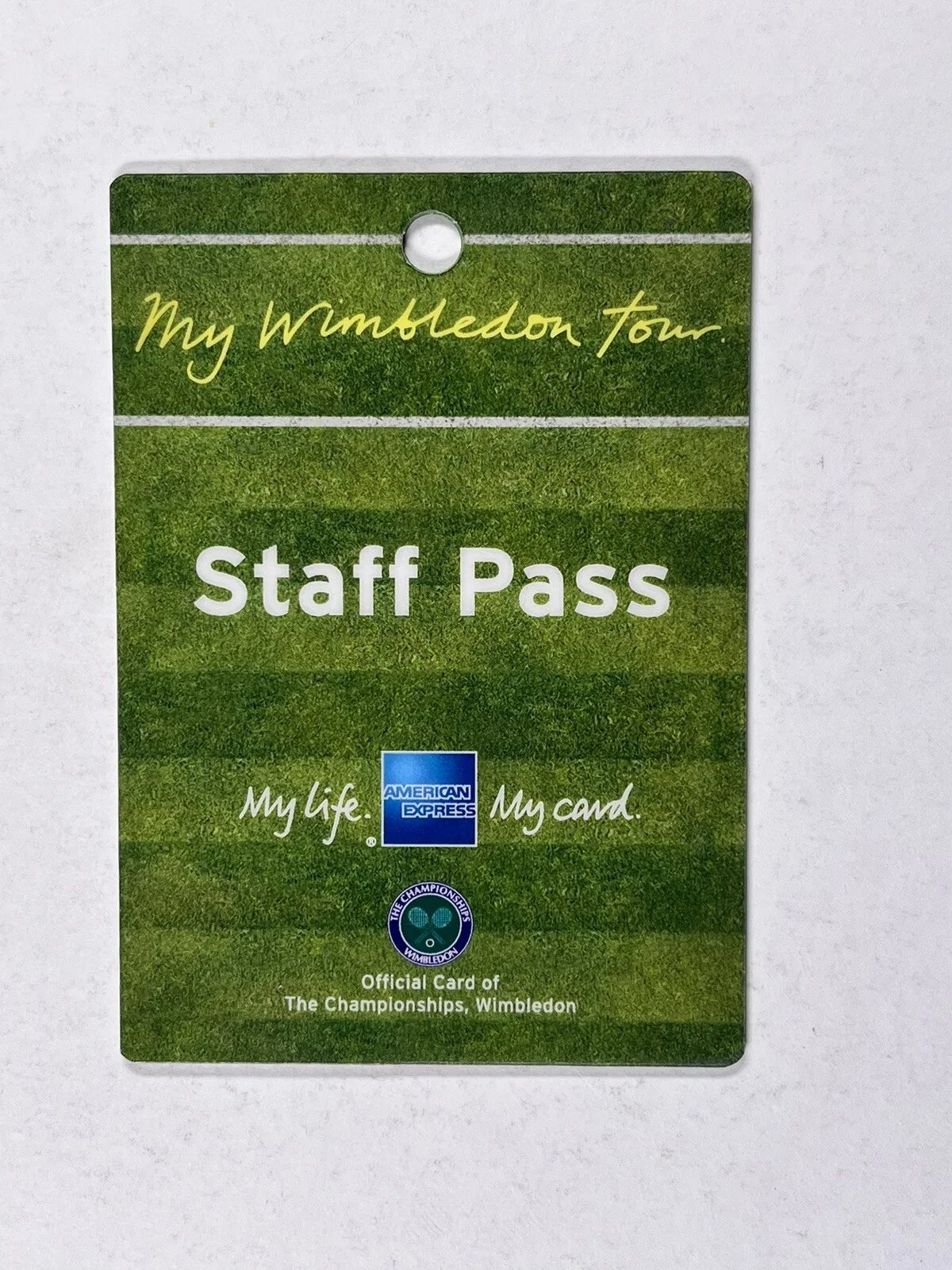 My Wimbledon Tour Laminate Ticket Pass Original Staff Jerry Judge Security 2000s, image 2