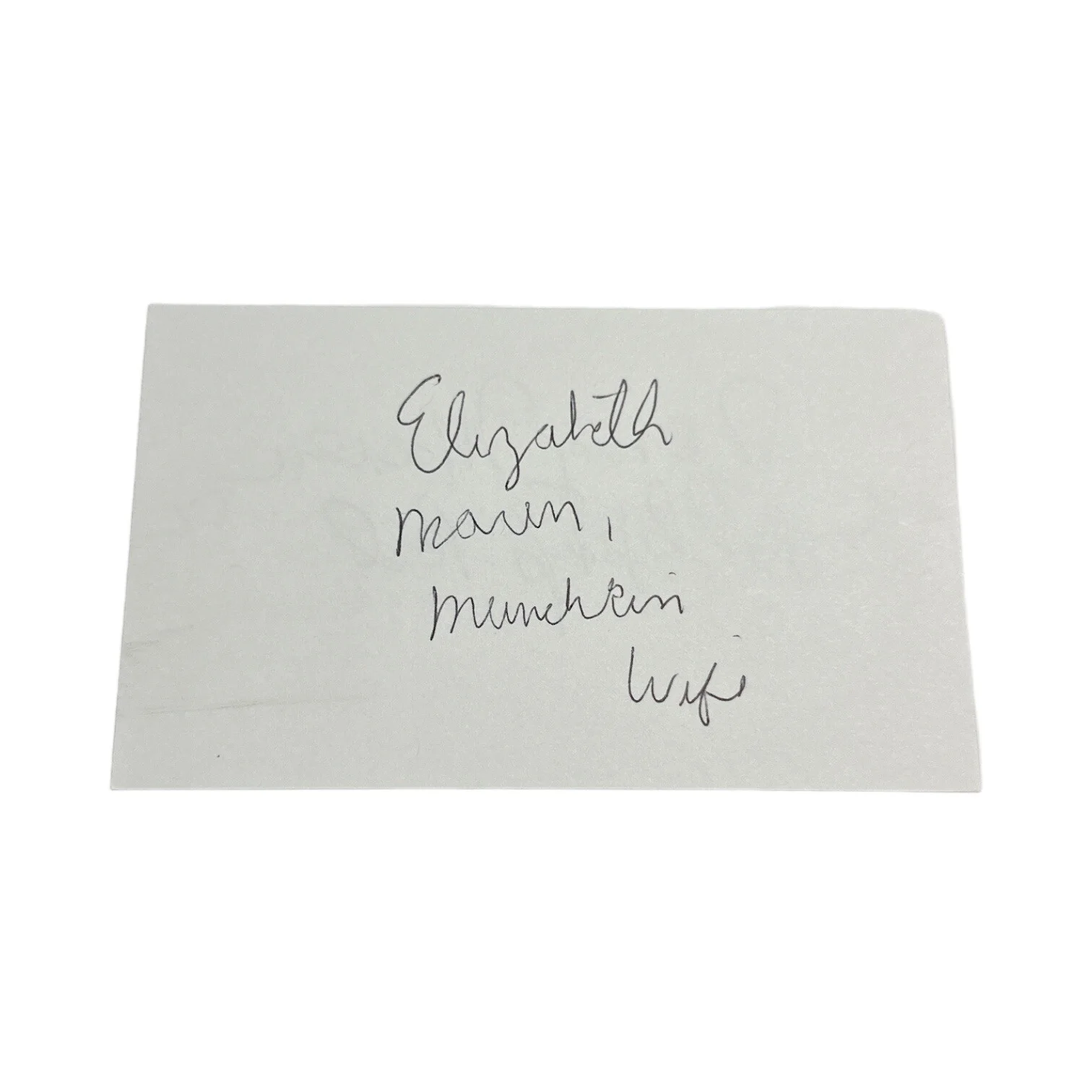Jerry Maren — Jerry Maren & Wife Autograph Signed 3x5 Index Card! Munchkin on Wizard of Oz!, изображение 2