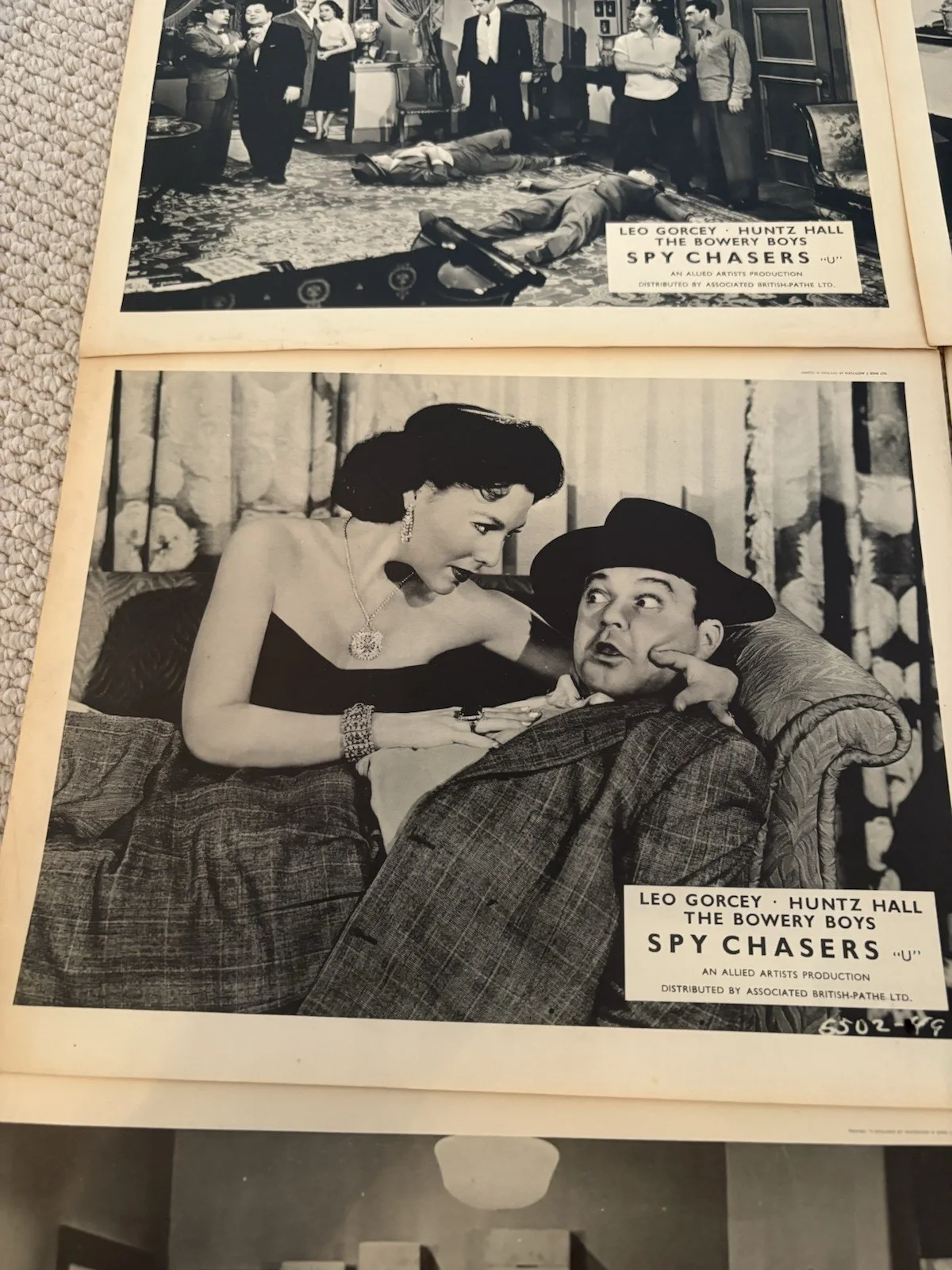 x8 Original UK 1955 B&W Spy Chasers Lobby Cards Leo Gorcey The Bowery Boys Huntz, image 4