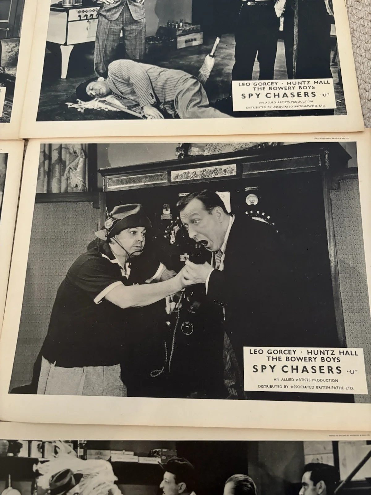 x8 Original UK 1955 B&W Spy Chasers Lobby Cards Leo Gorcey The Bowery Boys Huntz, image 5