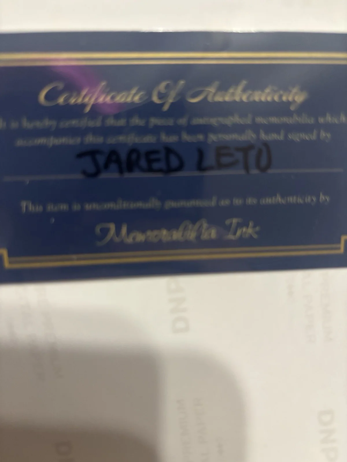 JARED LETO — JOKER ORIGINAL HAND SIGNED / AUTOGRAPHED 8x10 PHOTO MINT NEW w/COA Jared Leto, изображение 2
