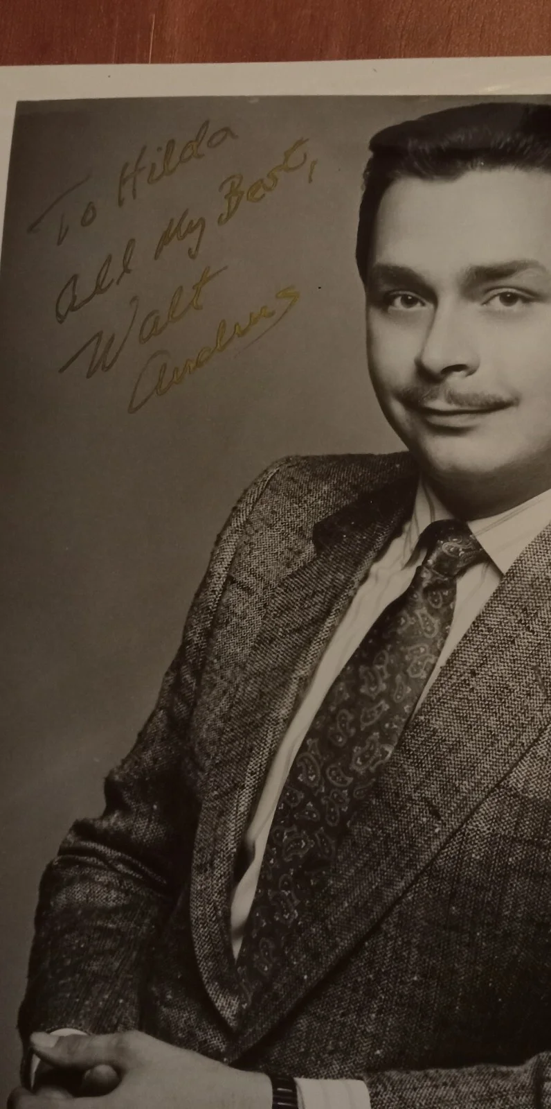 Walt Andrus vocalist Tommy Dorsey Orchestra HAND SIGNED Autograph Photo Picture, изображение 3