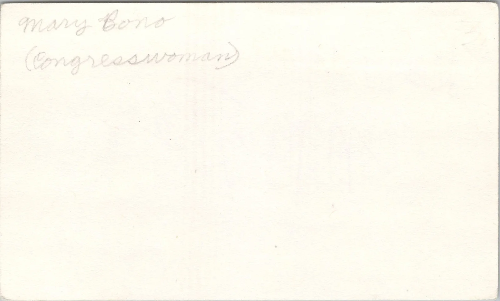 Mary Bono — Mary Bono Signed 3x5 Index Card Retired Congresswomen Autographed, image 2