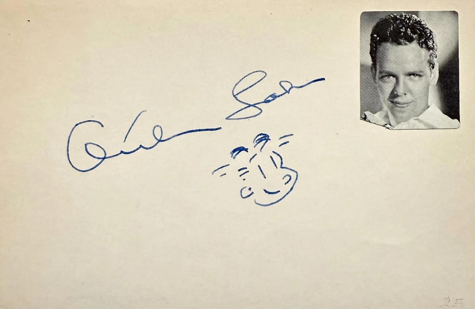 Arthur Lake — ARTHUR LAKE Signed Autographed 4"x 6" INDEX CARD Dagwood BLONDIE 16 Fathoms Deep, изображение 3