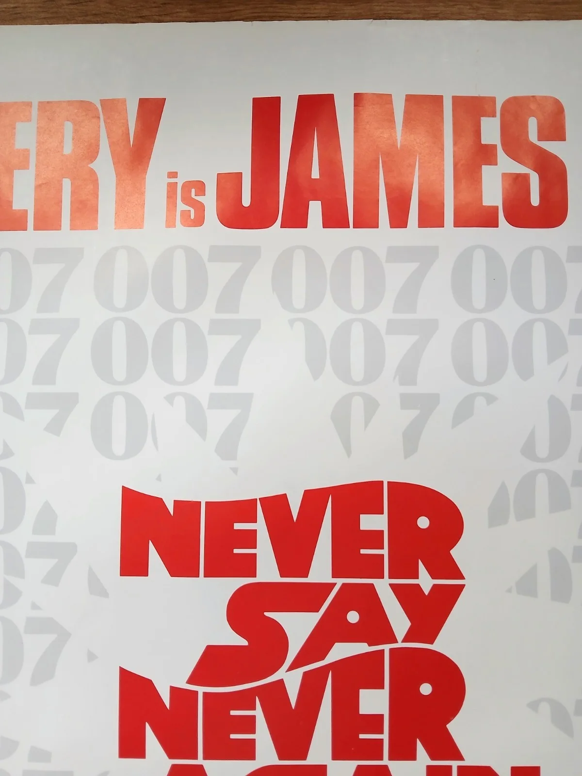 NEVER SAY NEVER AGAIN (1983)rare rolled 31x41" original 'proof' quad poster -007, изображение 4