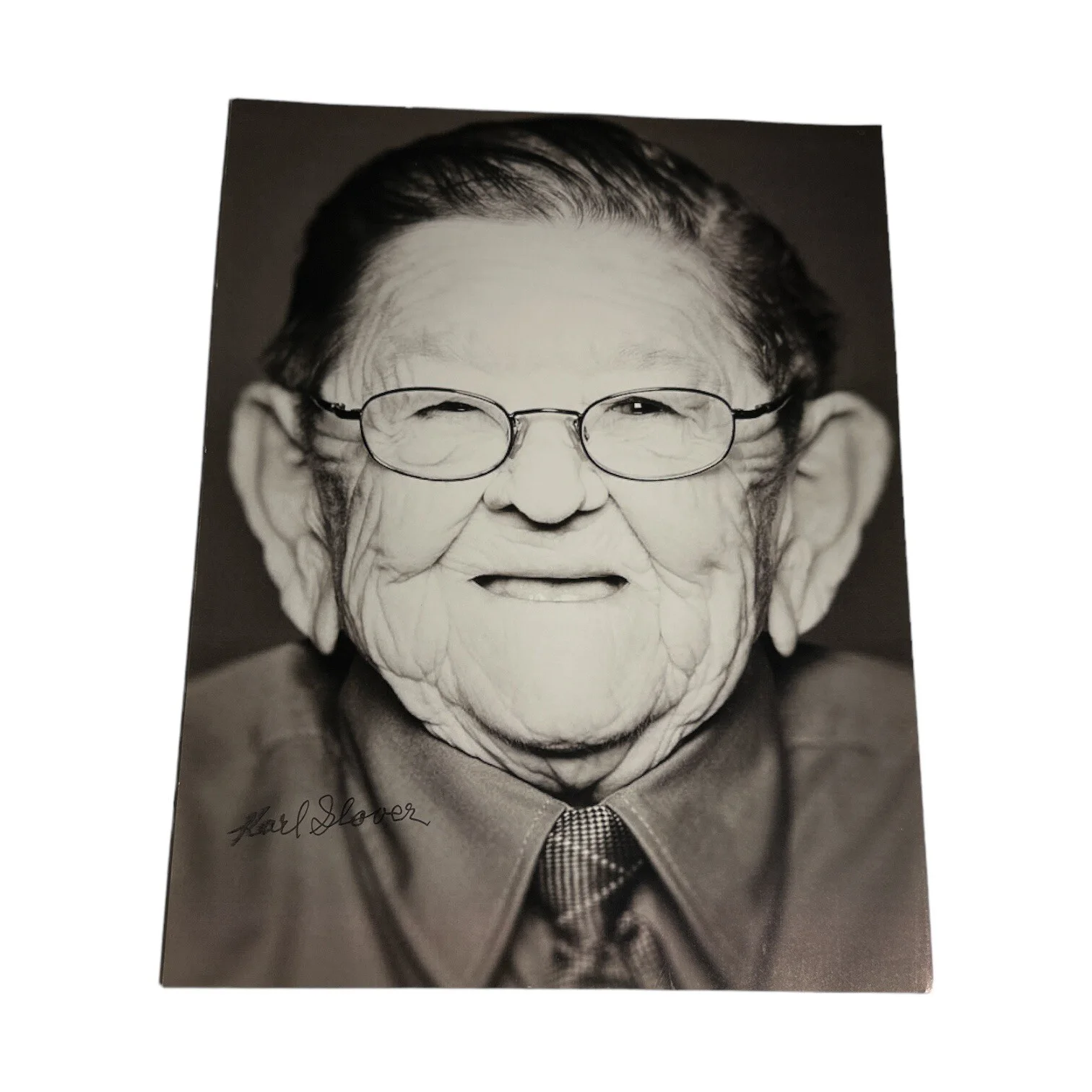 Karl Slover — Karl Slover (d. 2011) Autograph Signed 8.5x11 Photo Munchkin on The Wizard of Oz