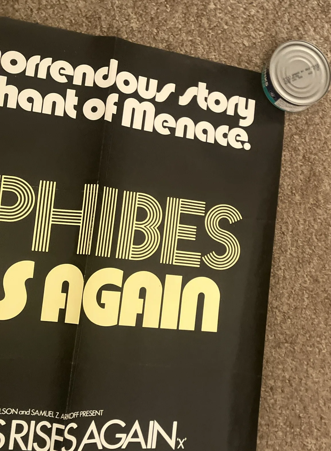 Dr. Phibes Rises Again (1972) Original British UK QUAD POSTER one corner torn, image 5