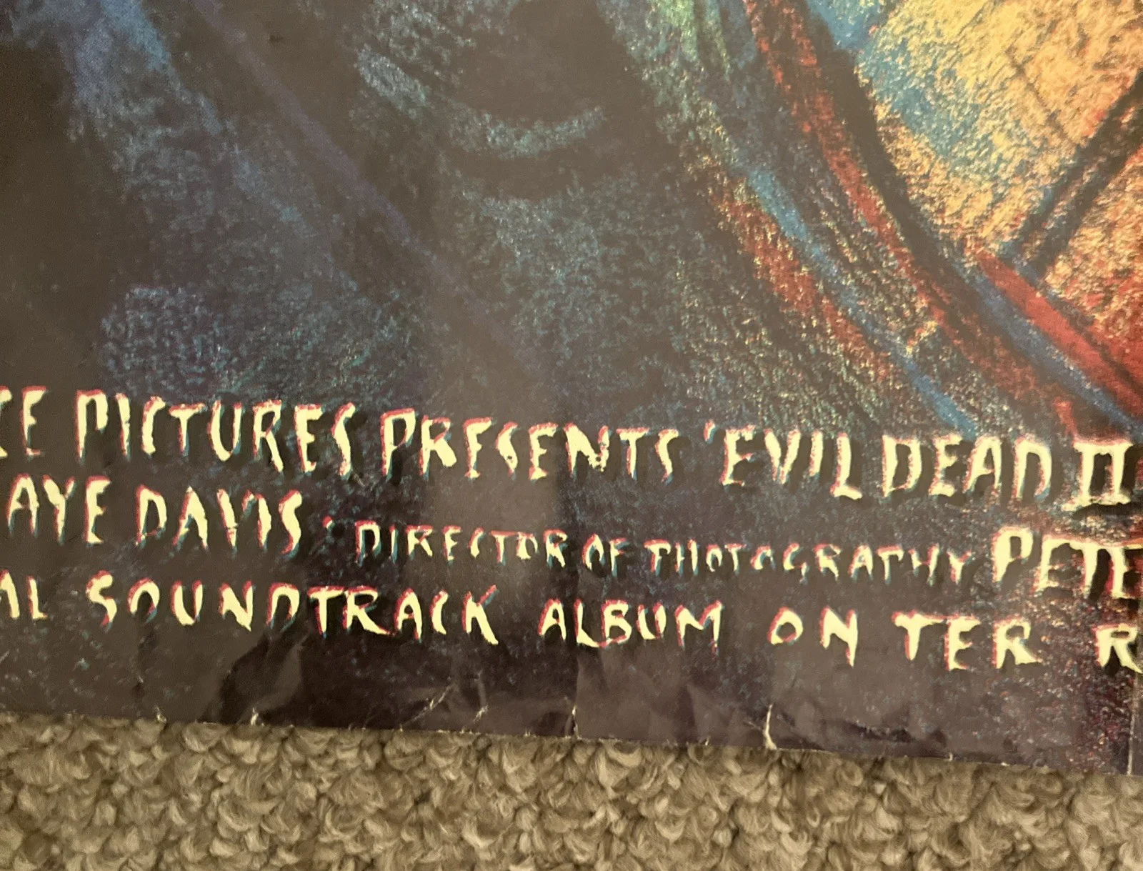 Evil Dead 2 (1987) Quad Cinema Poster 30"x40" Rare, изображение 4