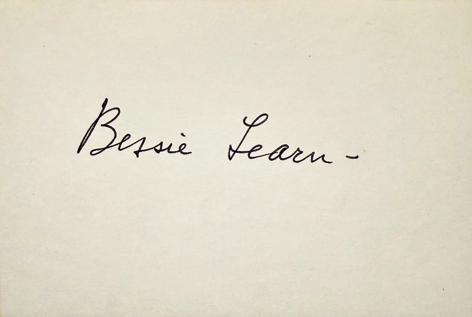 Bessie Learn — BESSIE LEARN Signed Autograph 4x6 INDEX CARD Shadow of Death The Lost Battalion, image 3