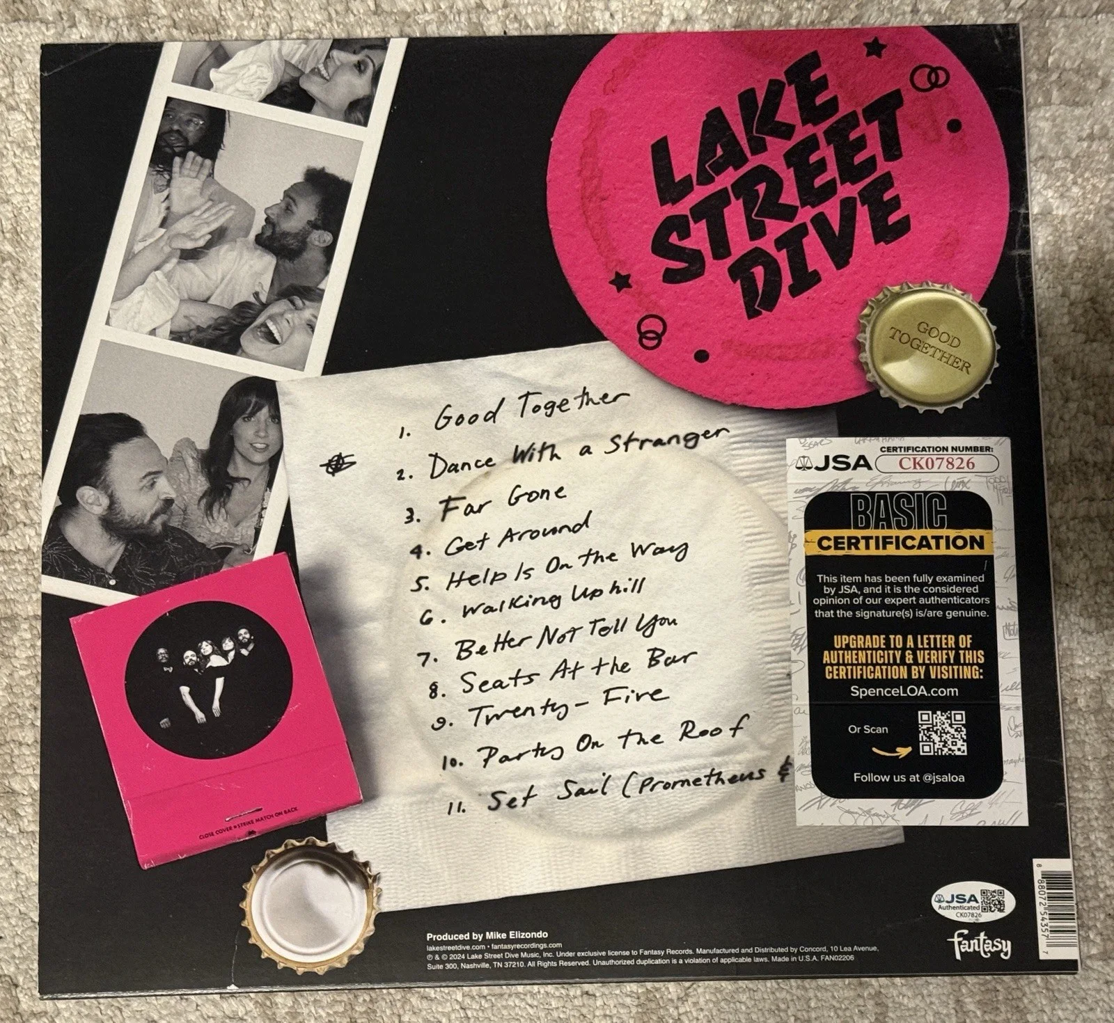LAKE STREET DIVE SIGNED GOOD TOGETHER VINYL LP - JSA COA, image 2