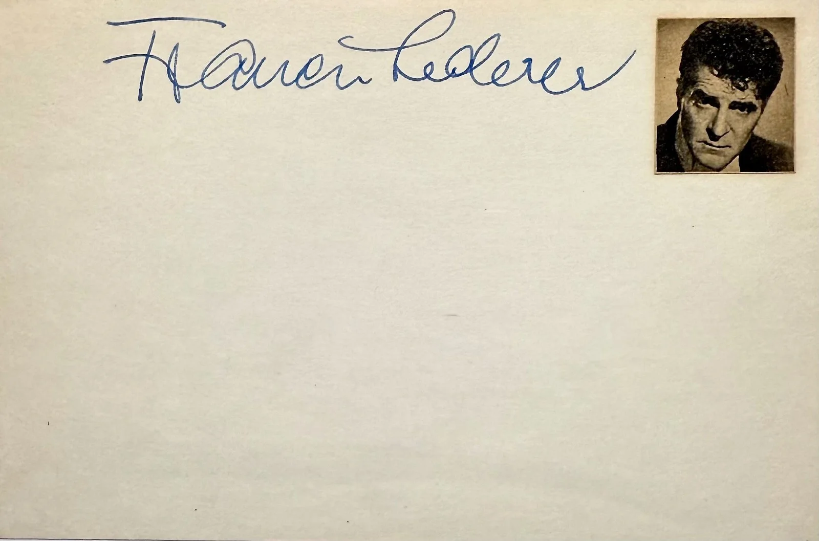 Francis Lederer — FRANCIS LEDERER Signed Autograph INDEX CARD The Return of Dracula Pandora's Box